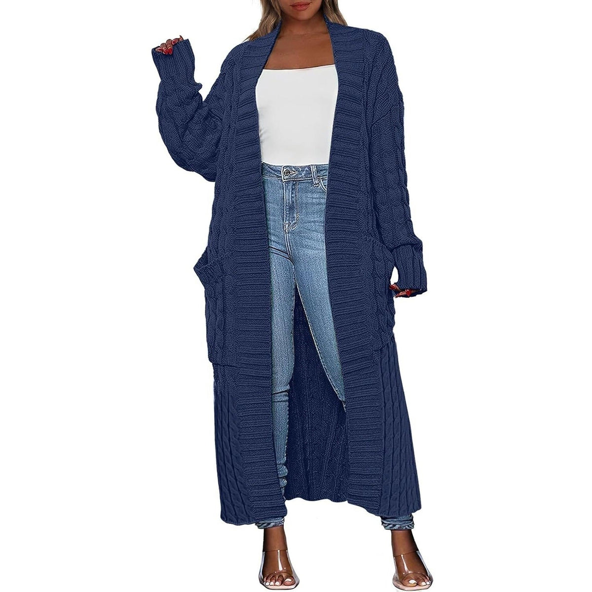 💝💝Women's Long Cardigan 2026 Oversized Coat Long Sleeve Open Cardigan Knitted Extra