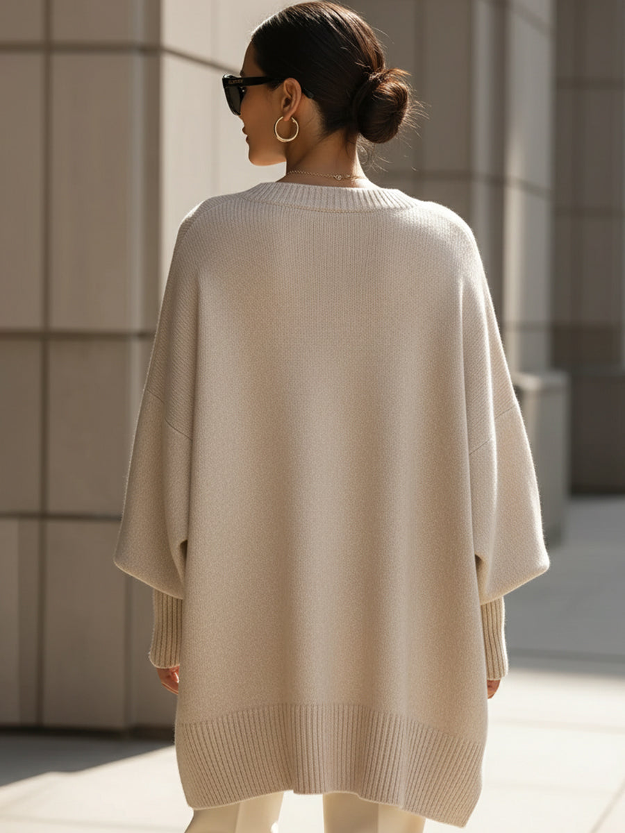 💚Draped Oversized Wide-Neck Sweater