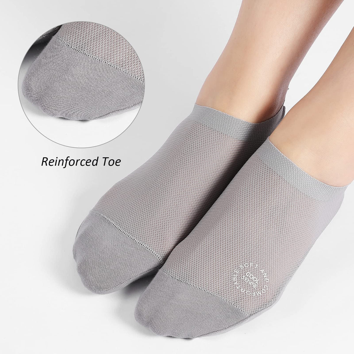 No-Show Anti-Slip Socks 3-Pack – Breathable Combed Cotton, Silicone Grips