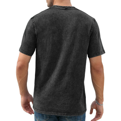 💚Men's Vintage Acid-Wash Henley T-Shirt