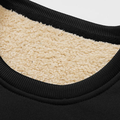💝💝Men's Fitted Crewneck Fleece Lined Sweatshirt, Wind Resistant Polyester Athletic Pullover, Casual Fashion Active Tops
