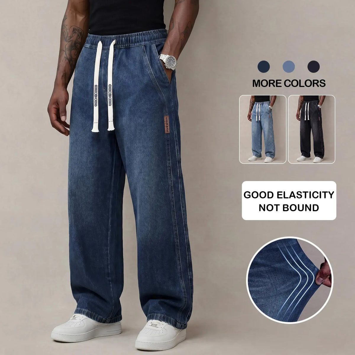 💚Black Friday Early Bird Sale Is Here🔥 | 6PCS $24.63 | Men's Stretch Cotton Loose-Fit Drawstring Jeans