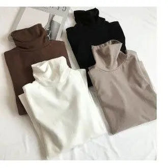 💚Women's 5-Piece Modal Fabric Turtleneck Shirt Set - Slim Fit Long Sleeve Casual Tops