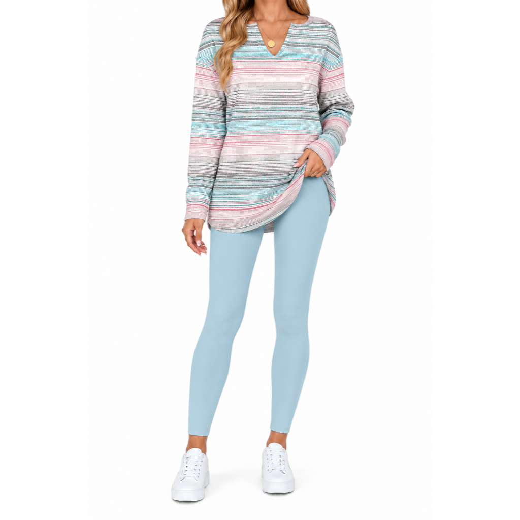 💝💝Women's 2-Piece Lounge Set – Long Sleeve Top & Plaid Leggings