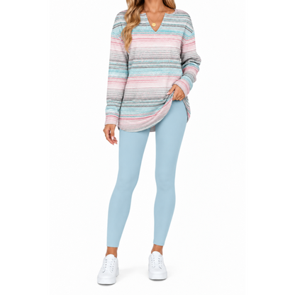 💝💝Women's 2-Piece Lounge Set – Long Sleeve Top & Plaid Leggings