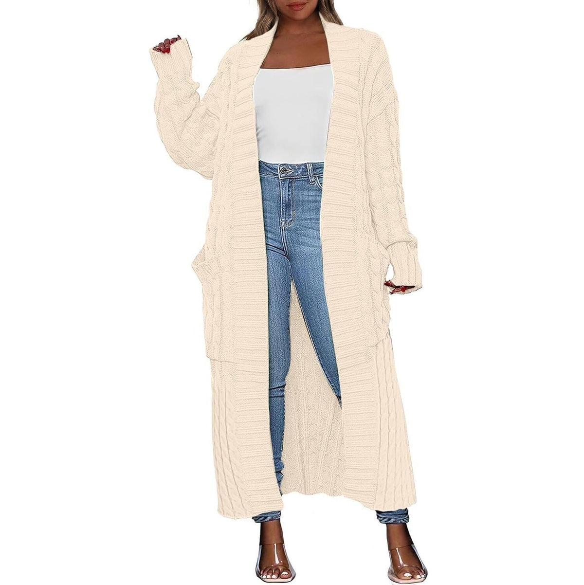 💝💝Women's Long Cardigan 2026 Oversized Coat Long Sleeve Open Cardigan Knitted Extra