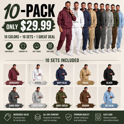 💚Men's 2-Piece Activewear Set with Fleece Lining for Winter
