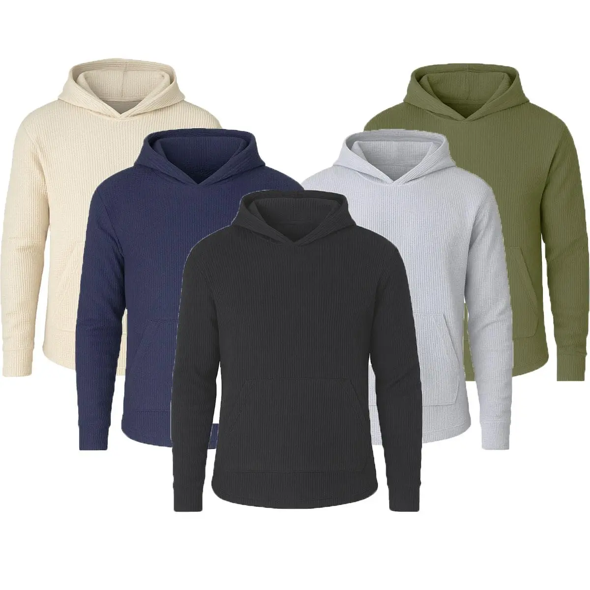 💚Men's Multi Waffle Knit Pullover Hoodie