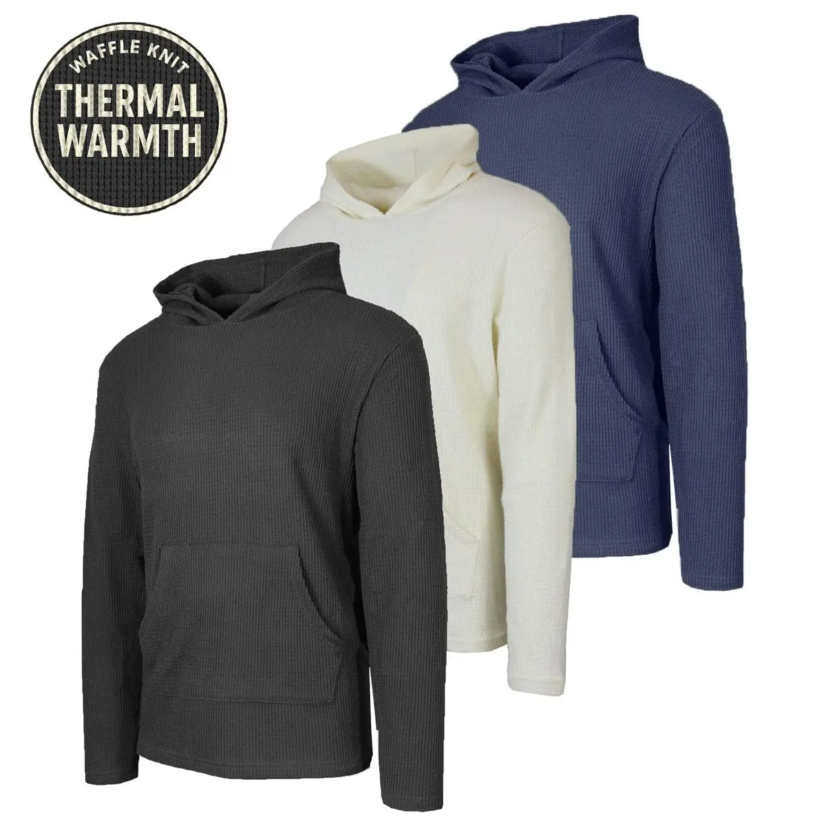 💚Men's Multi Waffle Knit Pullover Hoodie