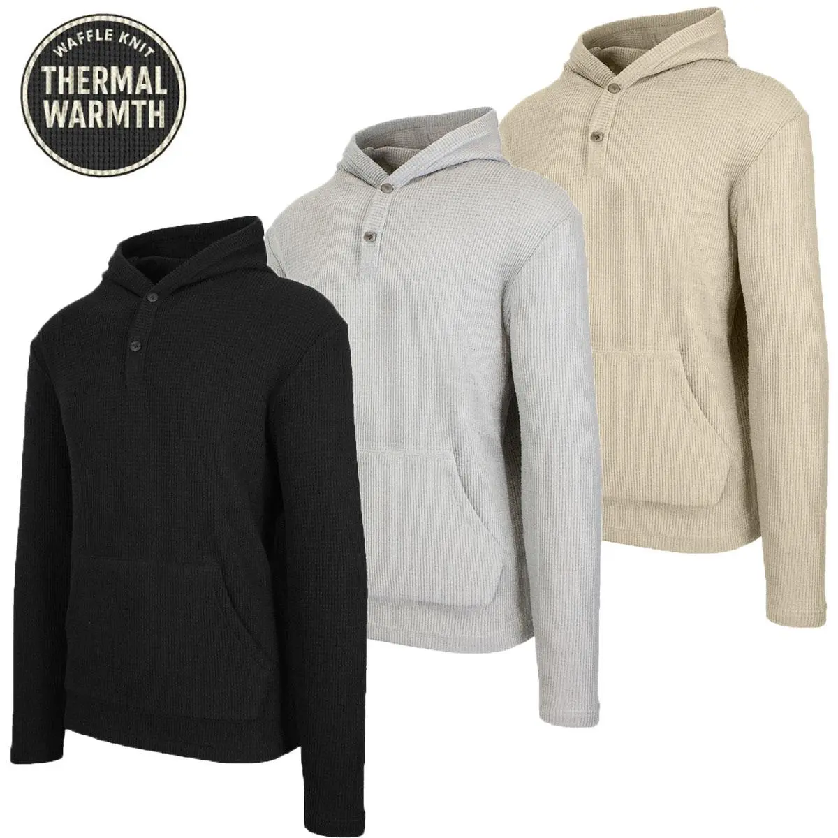 💚Men's Multi Waffle Knit Pullover Hoodie