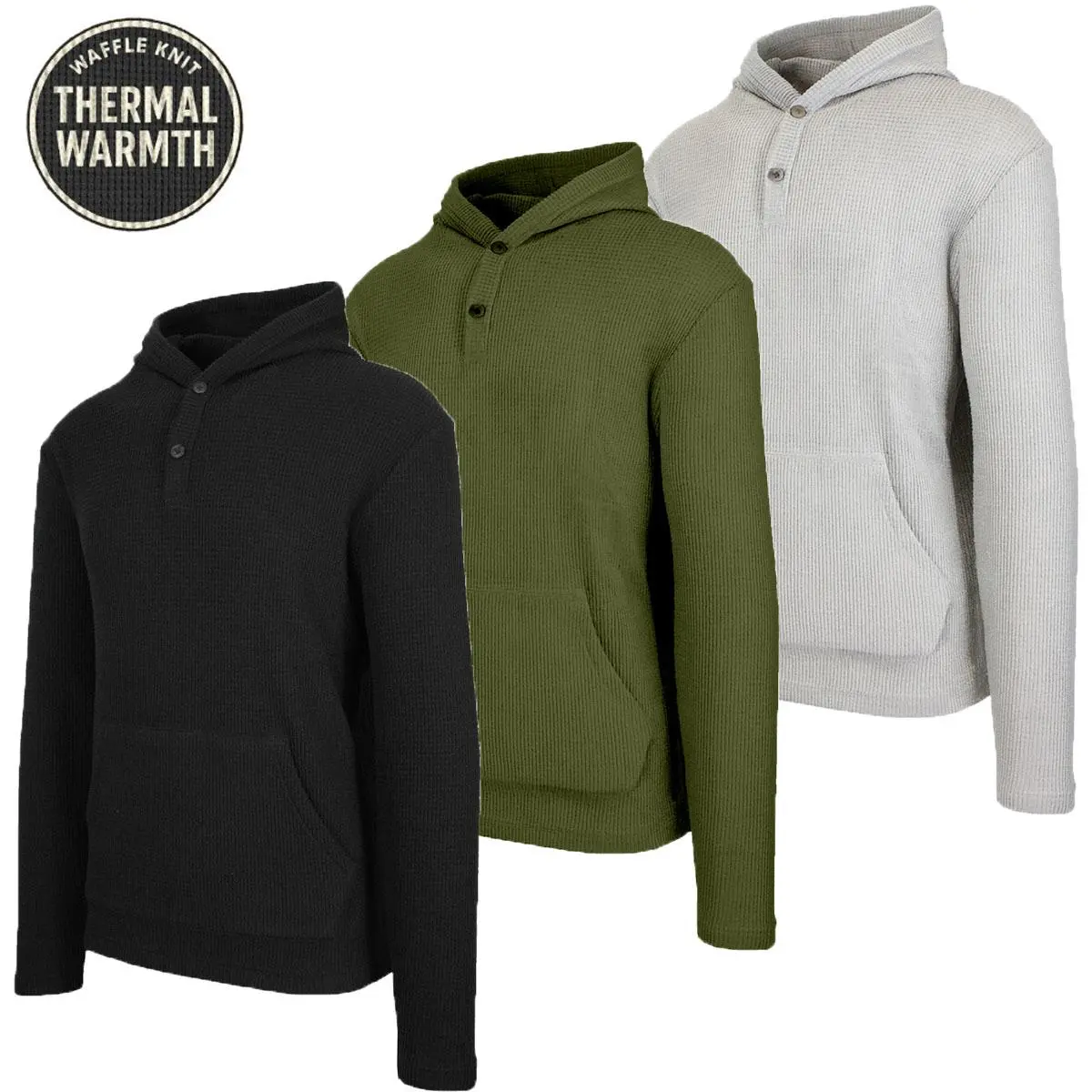 💚Men's Multi Waffle Knit Pullover Hoodie