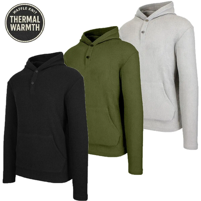 💚Men's Multi Waffle Knit Pullover Hoodie