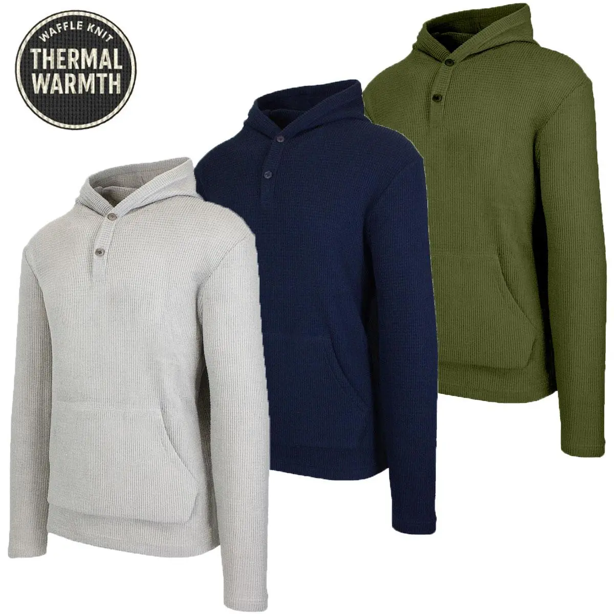💚Men's Multi Waffle Knit Pullover Hoodie