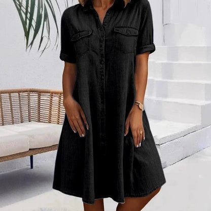 💝💝Women's Casual Loose Fit Denim Dress with Pockets