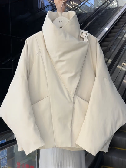 💝💝Contemporary Draped Asymmetric Puffer Jacket