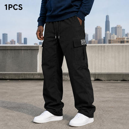💝💝 BLACK FRIDAY SALE 🔥Men's cargo pants, solid-color casual loose-fit cargo trousers.