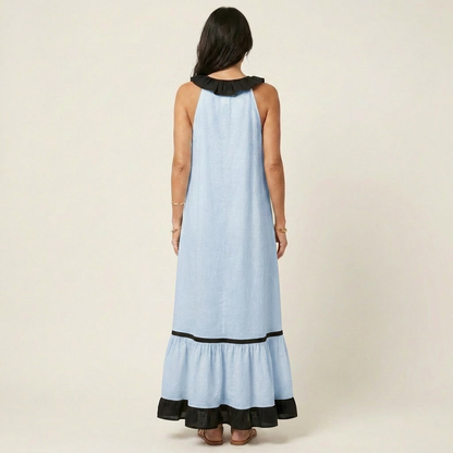 Women's Ruffle Trim Maxi Dress