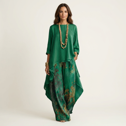 Women's Elegant Two Piece Wide Leg Pants Set
