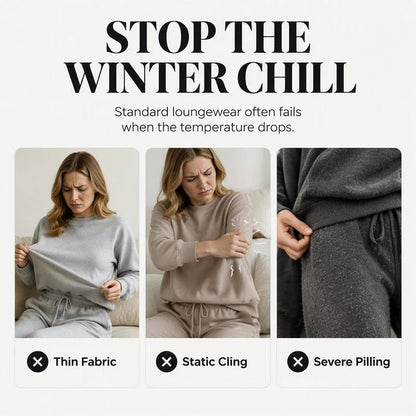 💝💝Textured Fleece-Look Hoodie And Pants Set