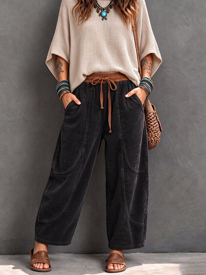 💝💝Casual Corduroy Harem Pants With Elastic Waist