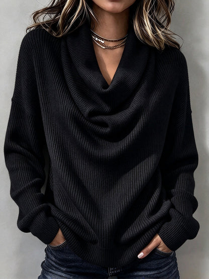 💝💝Cozy Ribbed Knit Top with Layered Collar