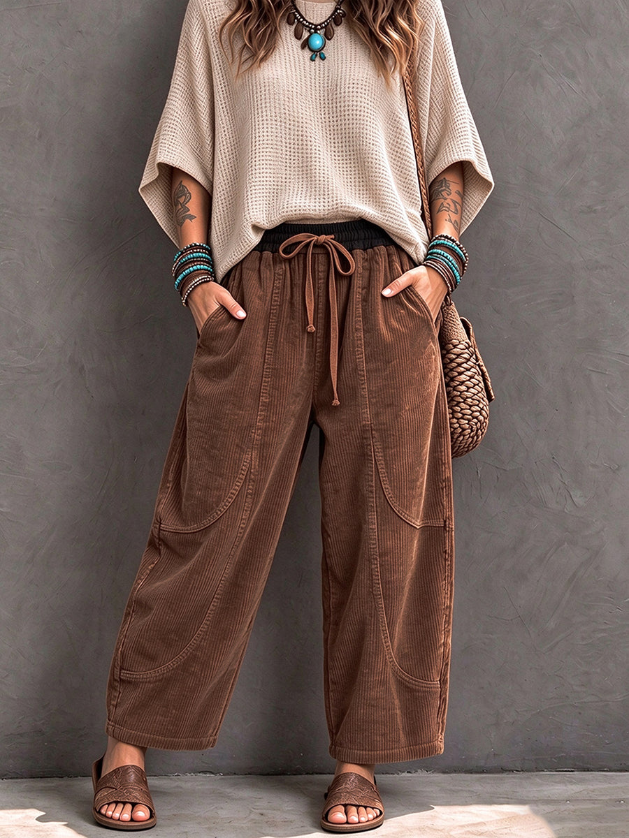 💝💝Casual Corduroy Harem Pants With Elastic Waist