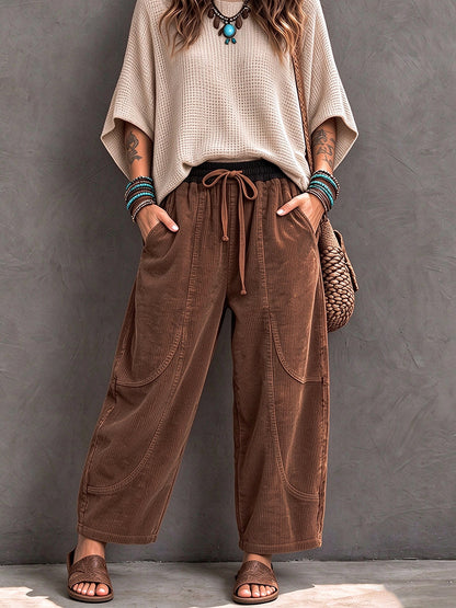 💝💝Casual Corduroy Harem Pants With Elastic Waist