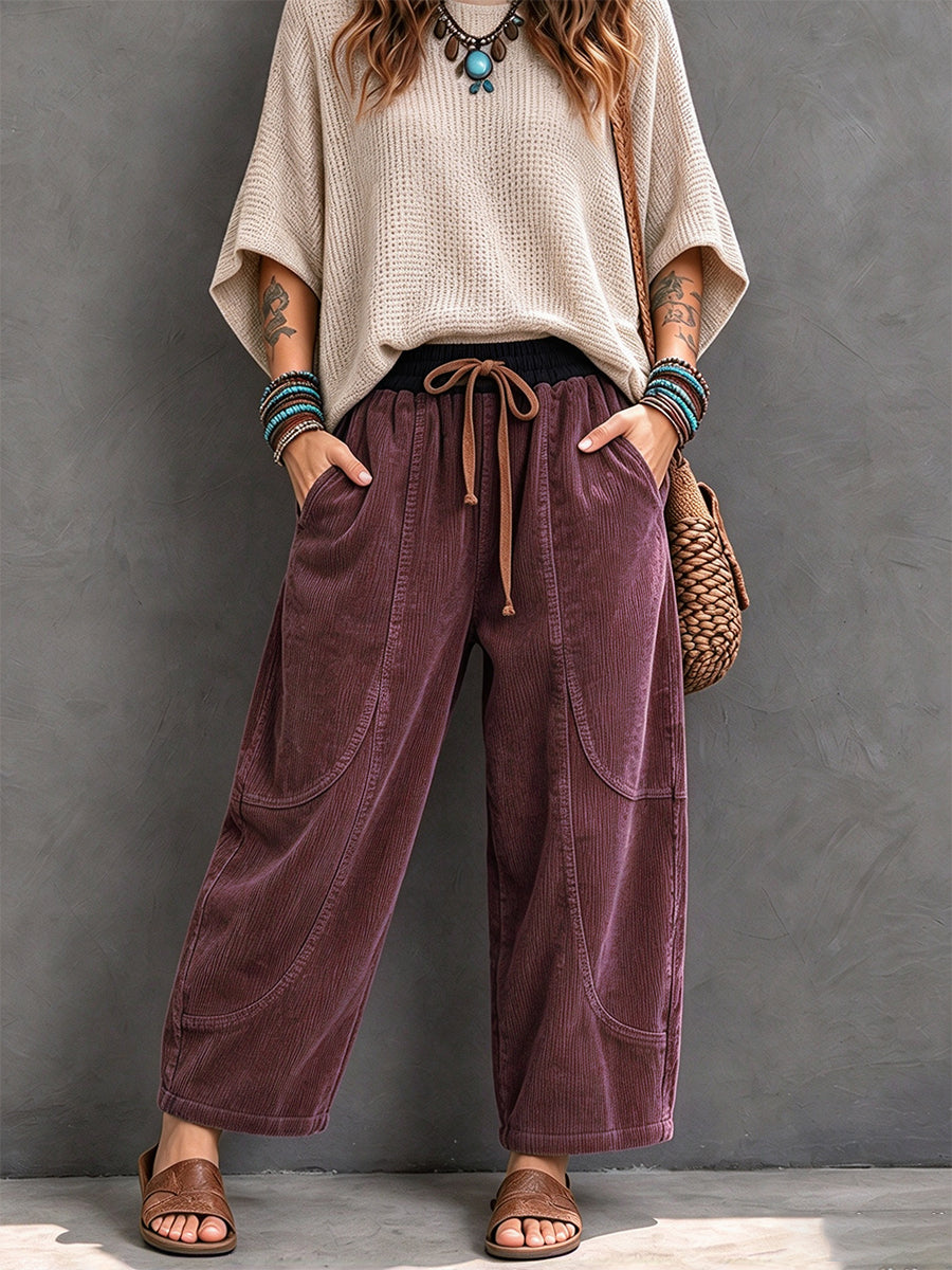 💝💝Casual Corduroy Harem Pants With Elastic Waist