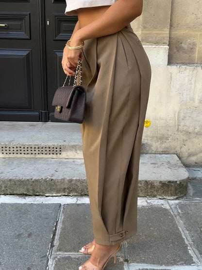 💝💝Chic Pleated Tapered Trousers