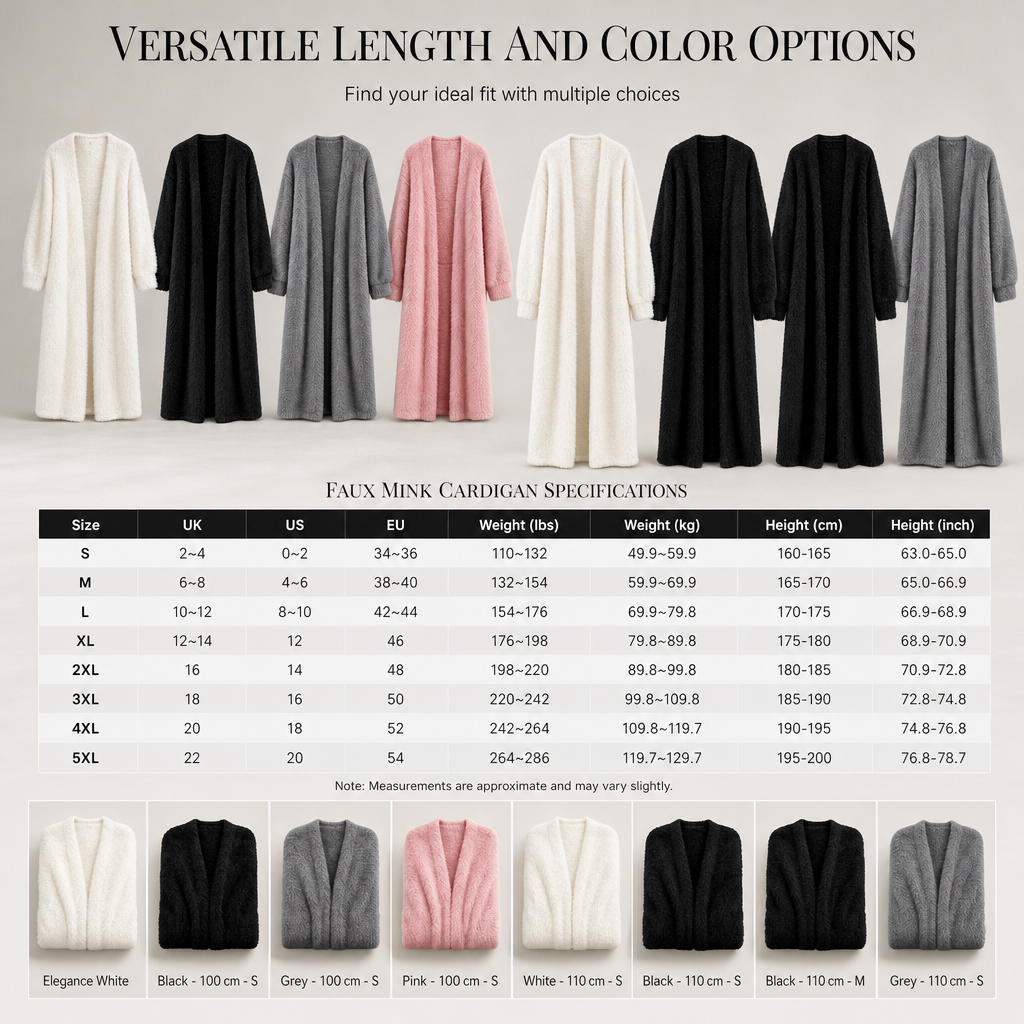 Women's Faux Mink Knit Cardigan | Cozy Long Fleece Sweater Coat