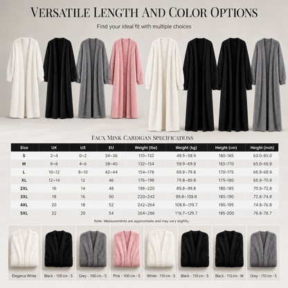 Women's Faux Mink Knit Cardigan | Cozy Long Fleece Sweater Coat