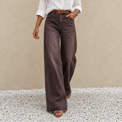 💚Wearbella – High Waisted Wide Leg Stretch Denim