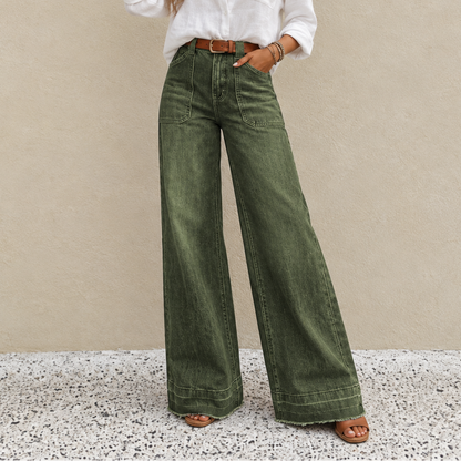 💚Wearbella – High Waisted Wide Leg Stretch Denim