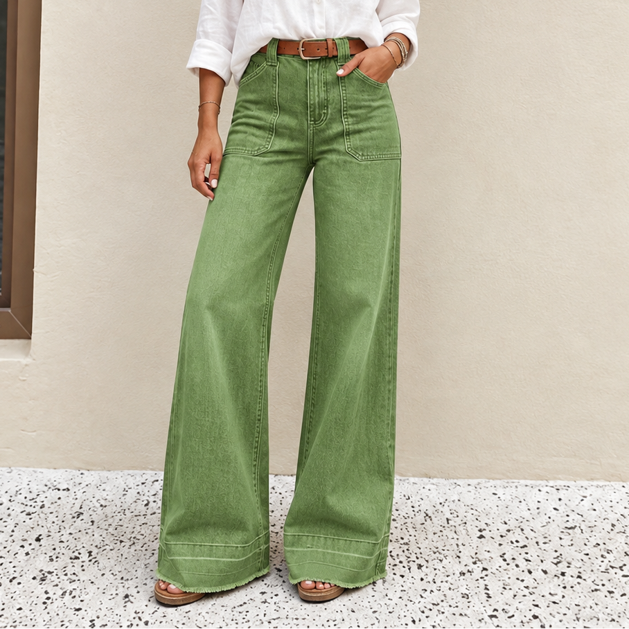 💚Wearbella – High Waisted Wide Leg Stretch Denim